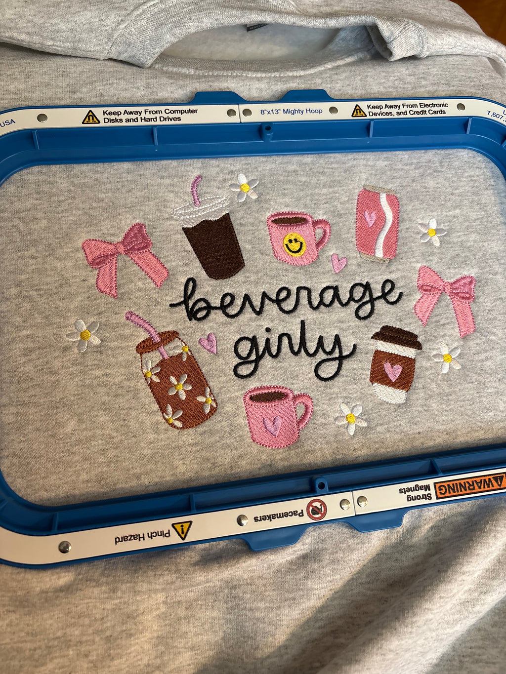 Beverage Girly Embroidered Sweatshirt