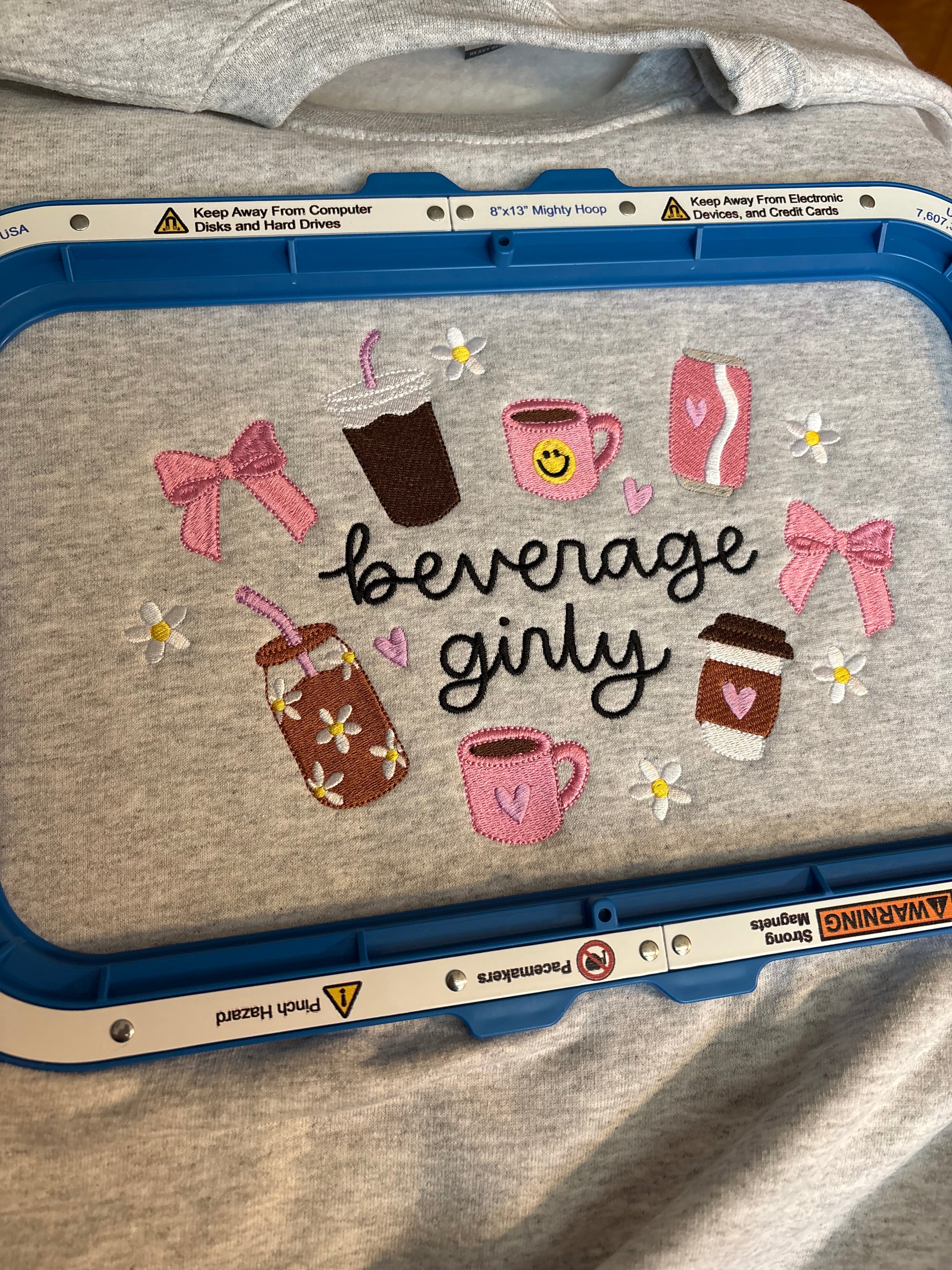 Beverage Girly Embroidered Sweatshirt