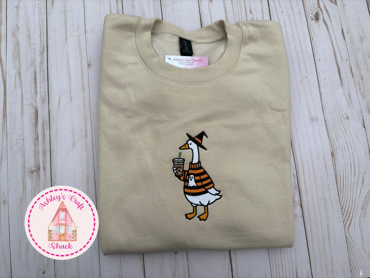 Embroidered Witchy Goose Sweatshirt