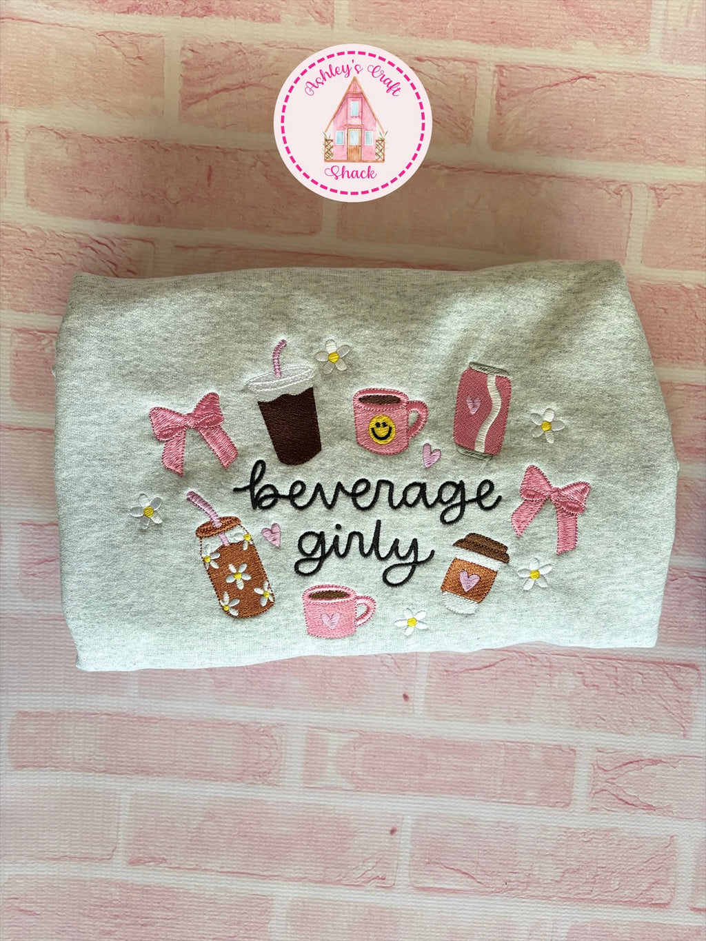 Beverage Girly Embroidered Sweatshirt