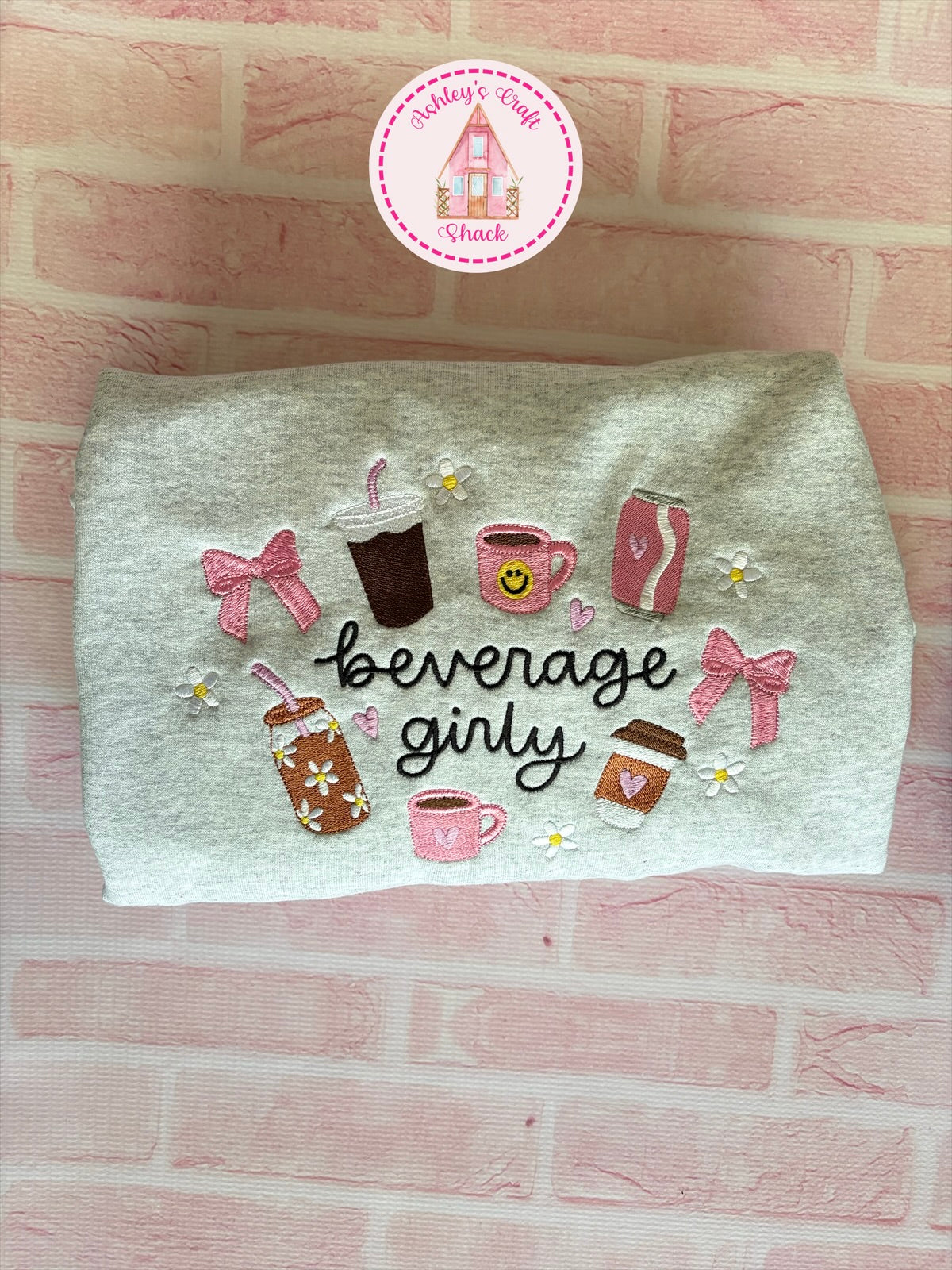 Beverage Girly Embroidered Sweatshirt