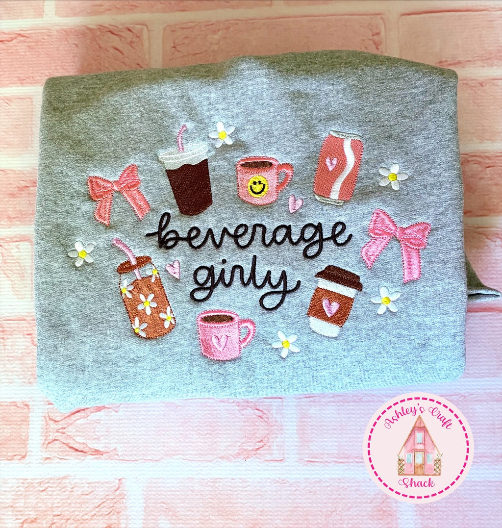 Beverage Girly Embroidered Sweatshirt